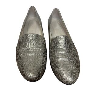 Ecco Touch 2.0 Metallic Silver Taupe Comfort Loafers, 40, 9-9.5